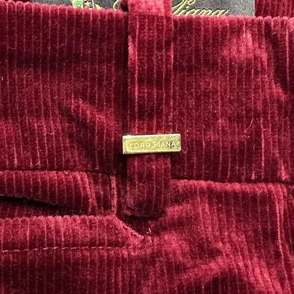 Loro Piana Burgundy Corduroy Pants Made in Italy Straight Leg Sz 42 IT 29 Waist - Picture 7 of 11